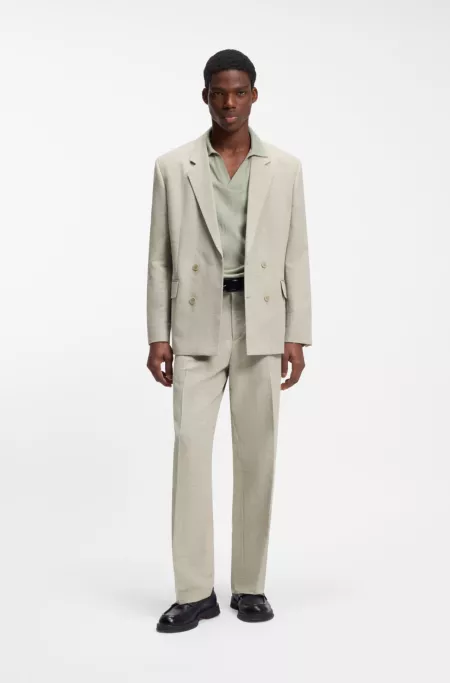 Modern-fit jacket with herringbone weave