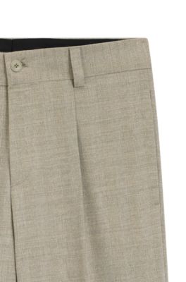 Modern-fit trousers with herringbone weave , Beige