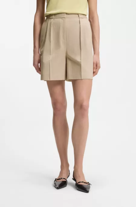 Relaxed-fit shorts in a pinstripe cotton blend