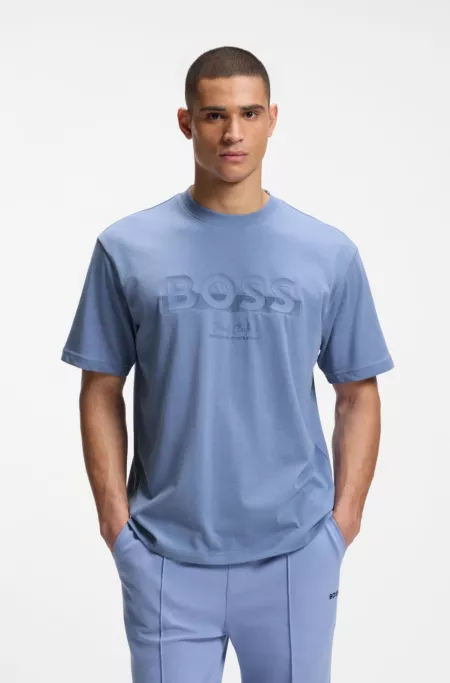 Relaxed-fit T-shirt in cotton with tennis-inspired logo