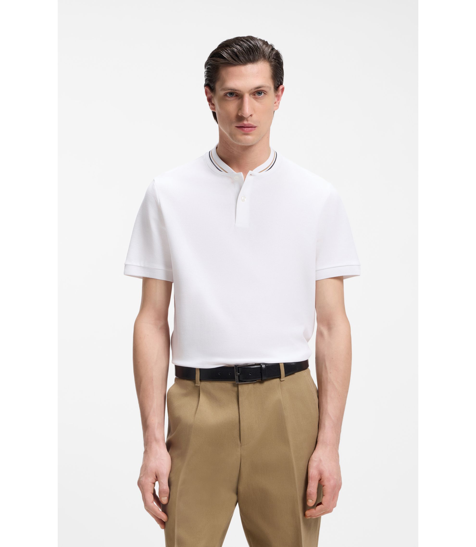 Henley-Poloshirt aus Baumwoll-Piqué