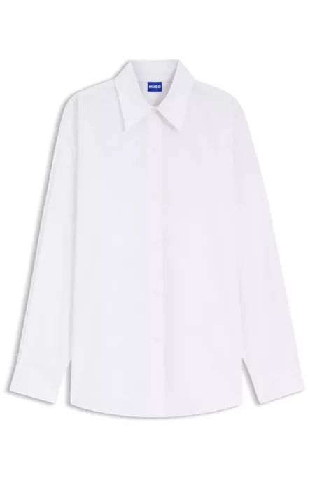 Oversized-fit blouse with burnout heart and logo print