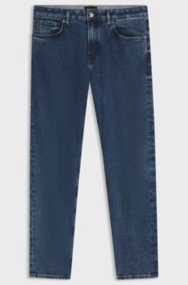 Maine regular-fit jeans in blue comfort-stretch denim, Dark Blue