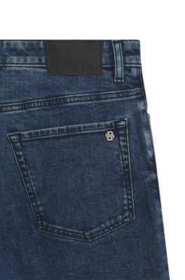 Maine regular-fit jeans in blue comfort-stretch denim, Dark Blue