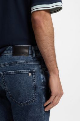 Maine regular-fit jeans in blue comfort-stretch denim, Dark Blue