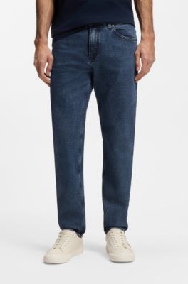 Maine regular-fit jeans in blue comfort-stretch denim, Dark Blue