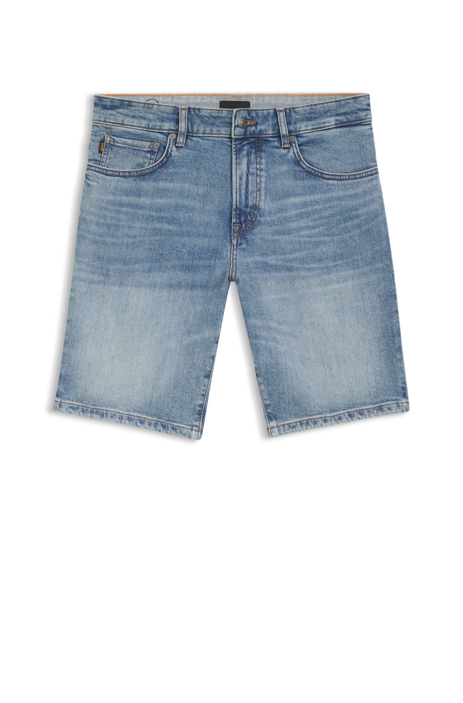 Boss Maine shorts in blue stretch denim herr – bild 4