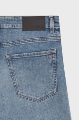 Shorts Maine en tejido vaquero el&aacute;stico azul, Celeste