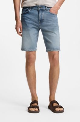 Maine shorts in blue stretch denim, Light Blue