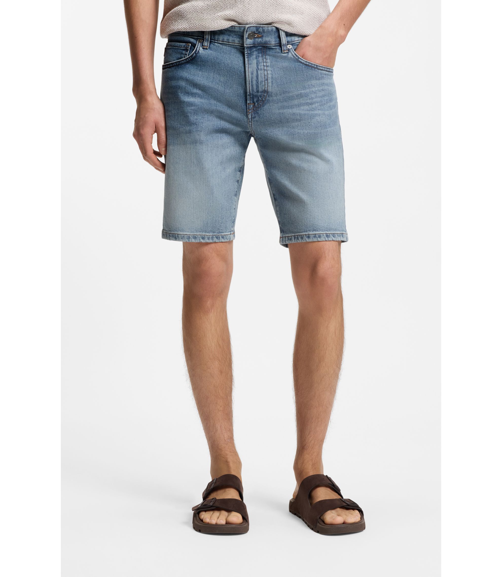 Maine Shorts aus blauem Stretch-Denim