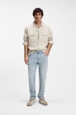 Regular-fit Maine-jeans van comfortabel blauw stretchdenim, Lichtblauw