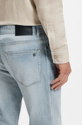 Regular-fit Maine-jeans van comfortabel blauw stretchdenim, Lichtblauw