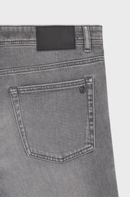 Maine regular-fit jeans in grey comfort-stretch denim, Grey