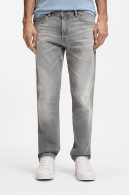 Maine regular-fit jeans in grey comfort-stretch denim, Grey