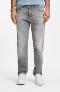 Maine Regular-Fit Jeans aus bequemem Stretch-Denim in Grau, Grau