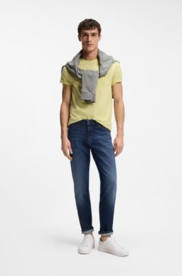 Maine regular-fit jeans in blue soft-motion denim, Dark Blue