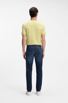 Maine regular-fit jeans in blue soft-motion denim, Dark Blue
