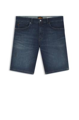 Boss Maine regular-fit shorts in blue soft-motion denim herr – bild 4