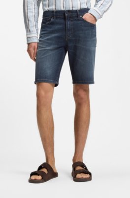 Maine regular-fit shorts in blue soft-motion denim