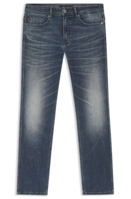 Delaware slim-fit jeans in blue-black stretch denim, Dark Blue