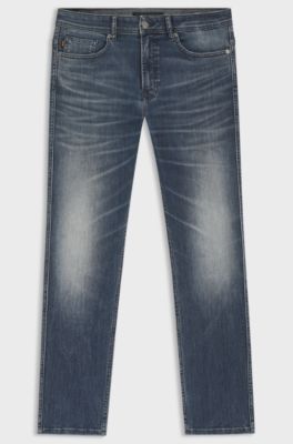 Delaware slim-fit jeans in blue-black stretch denim, Dark Blue