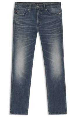 Boss Delaware slim-fit jeans in blue-black stretch denim herr – bild 4