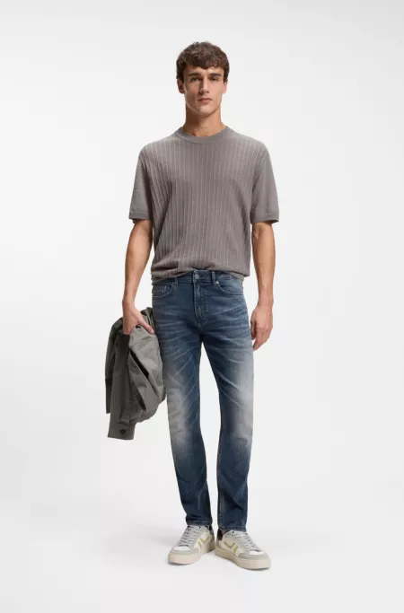 Delaware slim-fit jeans in blue-black stretch denim