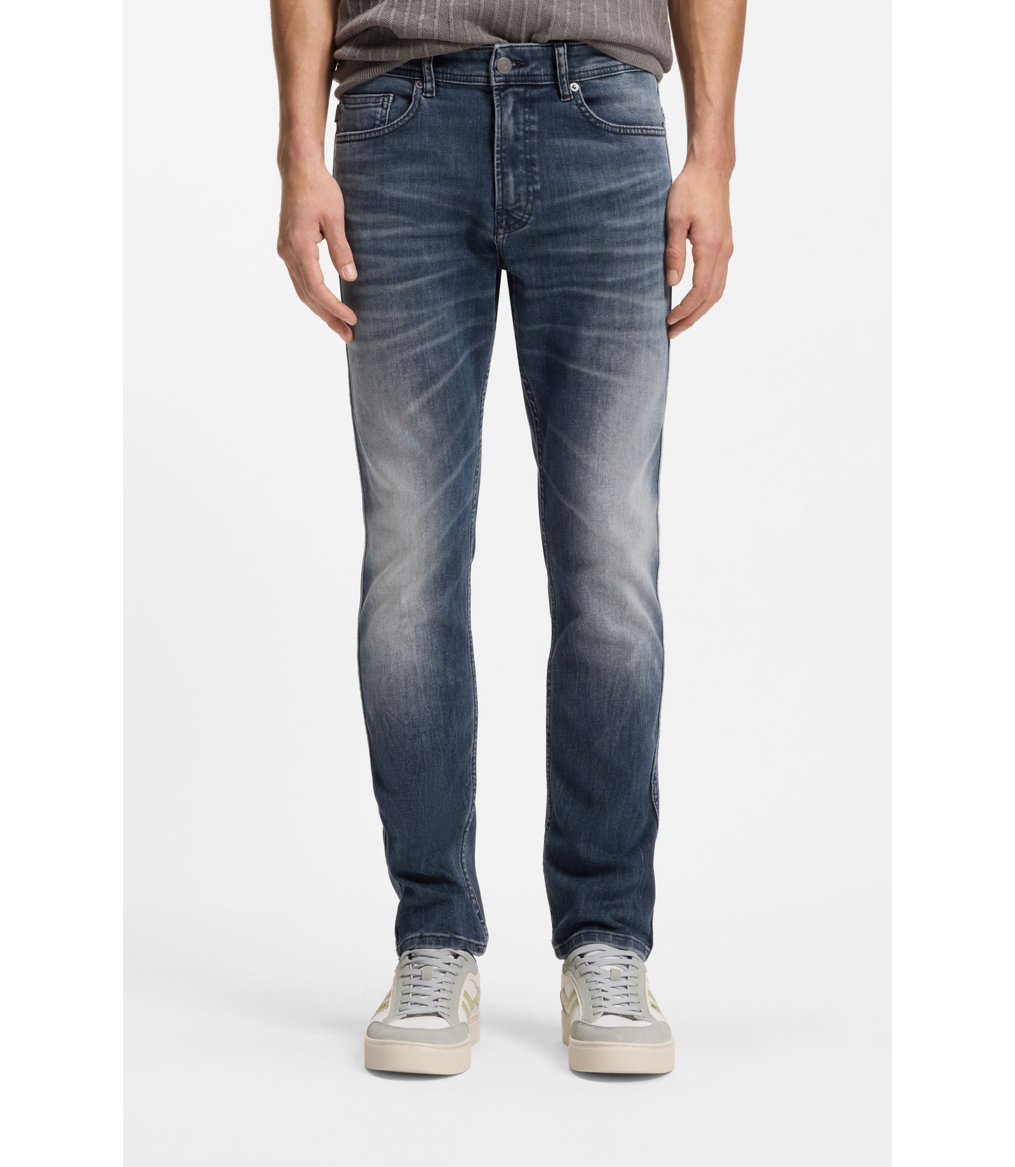 Delaware Schwarzblaue Slim-Fit Jeans aus bequemem Stretch-Denim