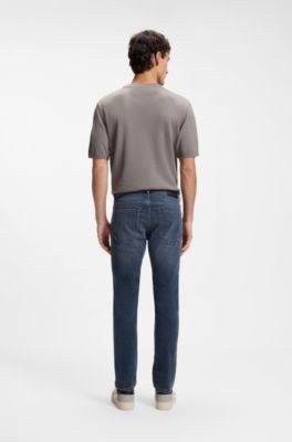 Delaware slim fit-jeans i bl&aring;svart stretchig denim, M&ouml;rkbl&aring;