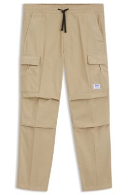 Relaxed-fit cargo trousers in cotton ripstop, Beige