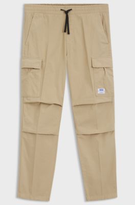 Relaxed-fit cargo trousers in cotton ripstop, Beige