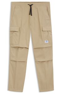Relaxed-fit cargo trousers in cotton ripstop, Beige