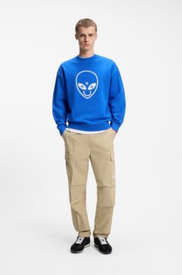 Pantaloni cargo relaxed fit in cotone ripstop, Beige