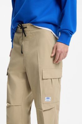 Relaxed-fit cargo trousers in cotton ripstop, Beige