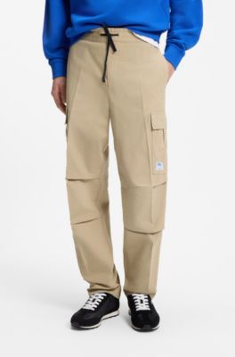 Relaxed-fit cargo trousers in cotton ripstop, Beige