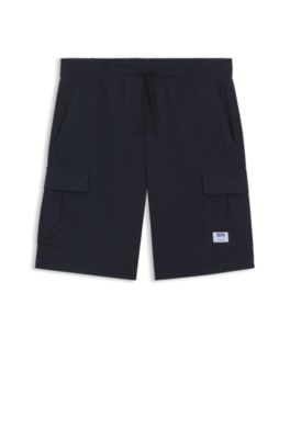 Relaxed-fit shorts in cotton ripstop, Dark Blue