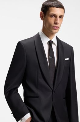 Conjunto de gemelos y alfiler de corbata con apliques de esmalte, Negro