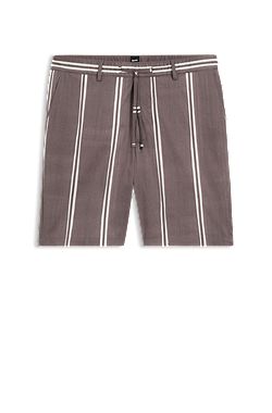 Stretch-cotton shorts with printed pattern