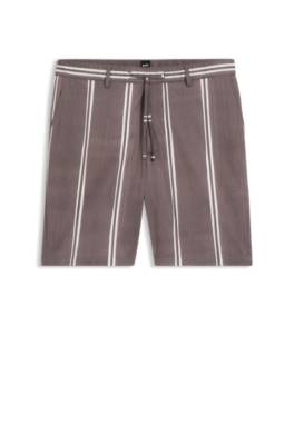 Stretch-cotton shorts with printed pattern 1