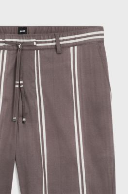 Stretch-cotton shorts with printed pattern, Purple Patterned