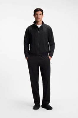Porsche x BOSS tracksuit set in water-repellent stretch dobby, Black