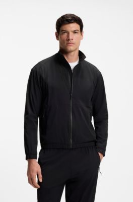 Porsche x BOSS tracksuit set in water-repellent stretch dobby, Black
