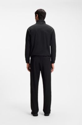 Porsche x BOSS tracksuit set in water-repellent stretch dobby, Black