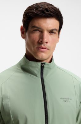 Porsche x BOSS tracksuit set in water-repellent stretch dobby, Light Green