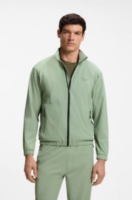 Porsche x BOSS tracksuit set in water-repellent stretch dobby, Light Green