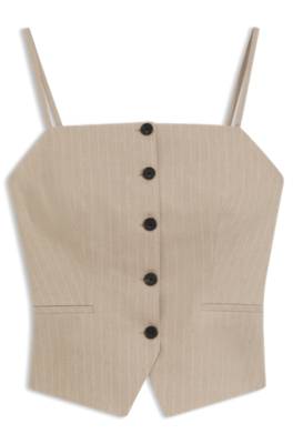 Waistcoat-style slim-fit top with sparkling pinstripe 4