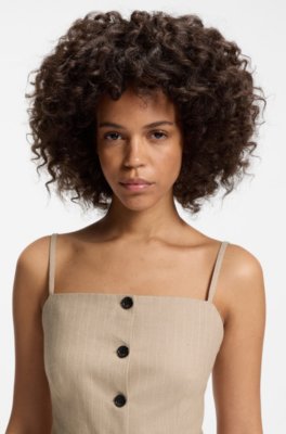 Waistcoat-style slim-fit top with sparkling pinstripe 3