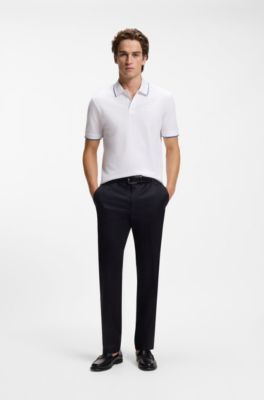 Polo van katoenpiqu&eacute; met logostiksel, Wit