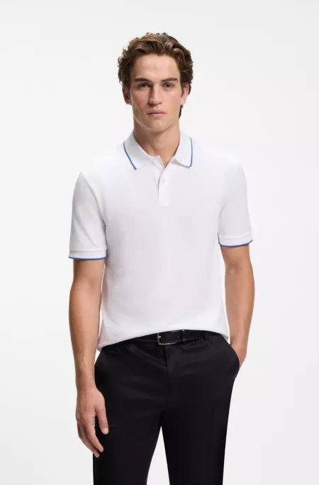 Cotton-piqué polo shirt with embroidered logo