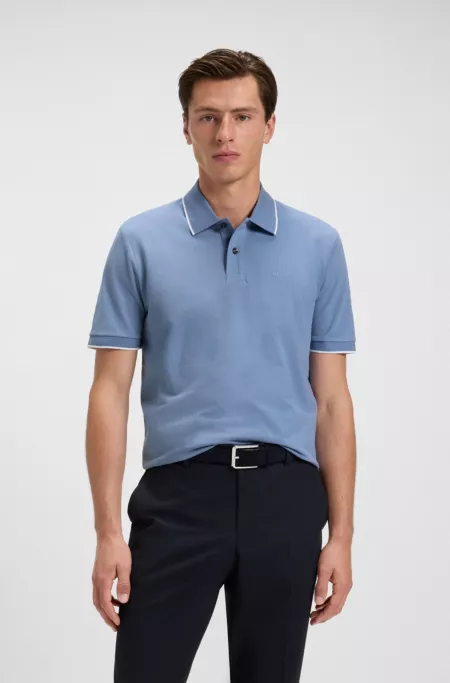Regular-fit polo shirt in cotton piqué